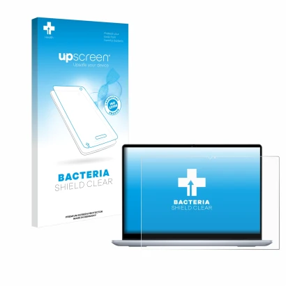 Front side of a product packaging with the brand logo upscreen. Next to it is the device Dell Inspiron 14 7445 2-in-1 shown wi