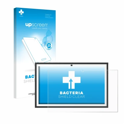 Front side of a product packaging with the brand logo upscreen. Next to it is the device Echo Show 21 shown with the correspon