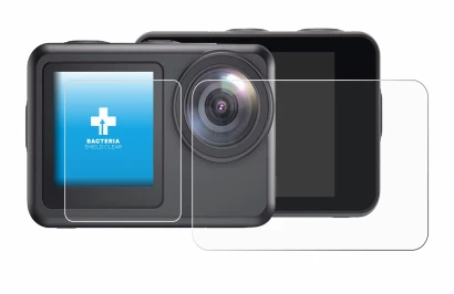 Image of the device Akaso Brave 7 LE with a wide variety of screen protectors.