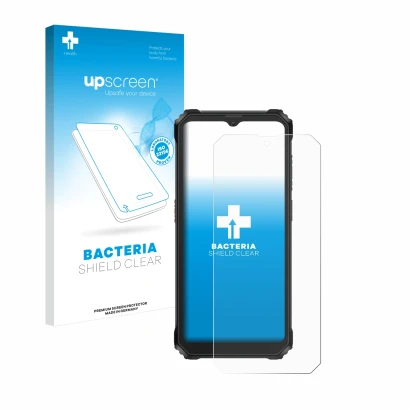 Front side of a product packaging with the brand logo upscreen. Next to it is the device Blackview BV6200 Plus shown with the 