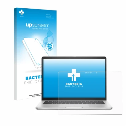 Front side of a product packaging with the brand logo upscreen. Next to it is the device Dell Pro 14 Plus 2-in-1 PB14250 shown