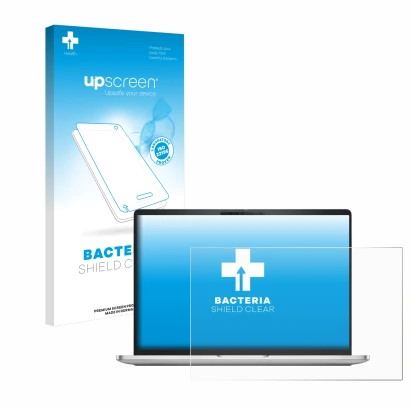 Front side of a product packaging with the brand logo upscreen. Next to it is the device Dell Pro 16 Plus PB16250 shown with t