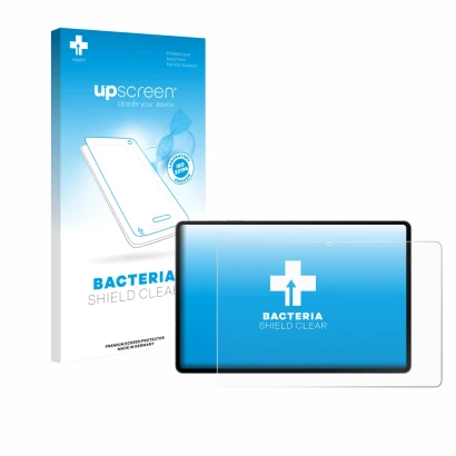 Front side of a product packaging with the brand logo upscreen. Next to it is the device Samsung Galaxy Tab S10 FE+ WiFi shown