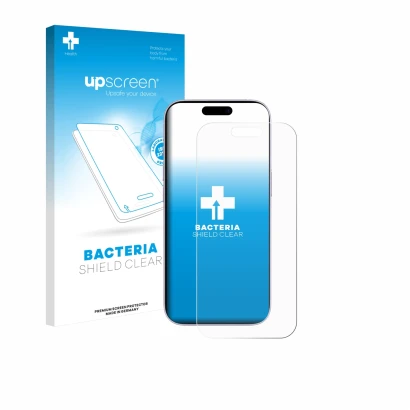 Front side of a product packaging with the brand logo upscreen. Next to it is the device Apple iPhone 17 shown with the corres