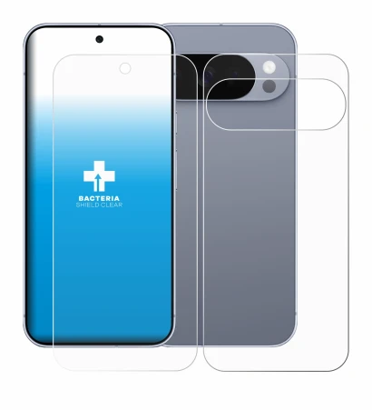 Image of the device Google Pixel 10 Pro (Front+Back) with a wide variety of screen protectors.