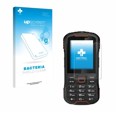 Front side of a product packaging with the brand logo upscreen. Next to it is the device Gigaset GLX8 shown with the correspon