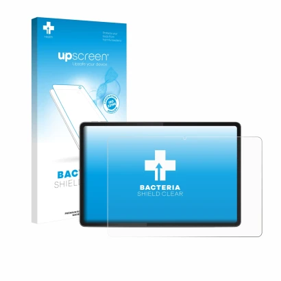 Front side of a product packaging with the brand logo upscreen. Next to it is the device Lenovo Yoga Tab 11.1" 2025 shown with