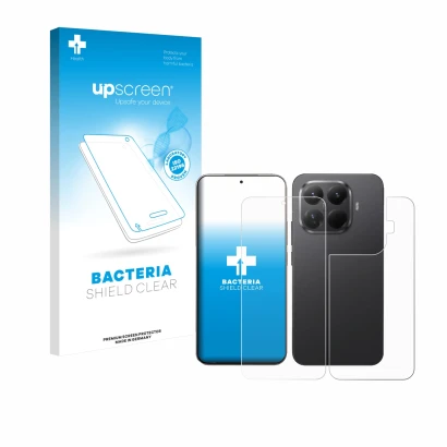 Front side of a product packaging with the brand logo upscreen. Next to it is the device Xiaomi 15T Pro (Front+Back) shown wit