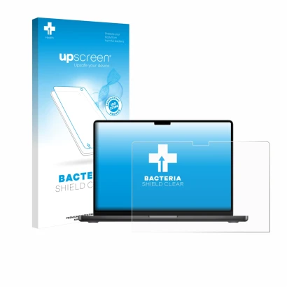 Front side of a product packaging with the brand logo upscreen. Next to it is the device Apple MacBook Pro 14" M5 2025 shown w