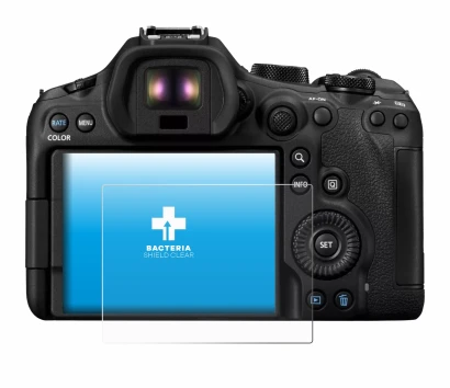 Image of the device Canon EOS R6 Mark III with a wide variety of screen protectors.