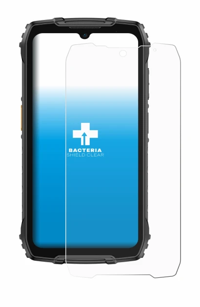 Image of the device Ulefone RugKing 4 Pro with a wide variety of screen protectors.