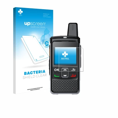 Front side of a product packaging with the brand logo upscreen. Next to it is the device Hytera PNC360S shown with the corresp