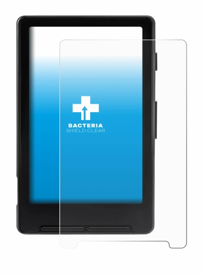 Image of the device Xteink X4 with a wide variety of screen protectors.