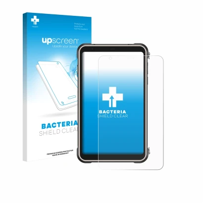 Front side of a product packaging with the brand logo upscreen. Next to it is the device Ulefone RugKing Pad Pro shown with th