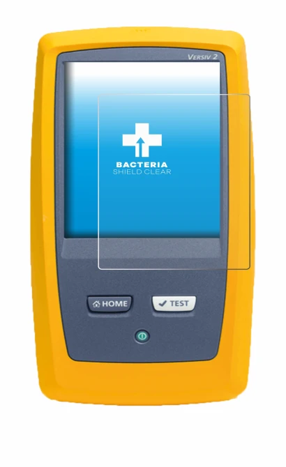 Image of the device Fluke DSX8000 with a wide variety of screen protectors.
