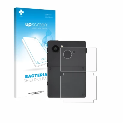 Front side of a product packaging with the brand logo upscreen. Next to it is the device Light Phone 3 (Back) shown with the c