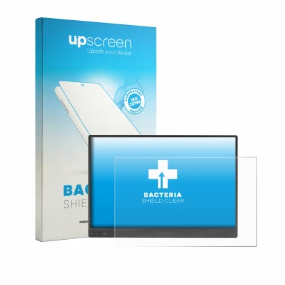 Front side of a product packaging with the brand logo upscreen. Next to it is the device ASUS ZenScreen MB16NCG shown with the