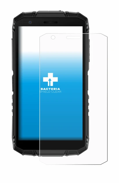 Image of the device Doogee Fire 3 with a wide variety of screen protectors.