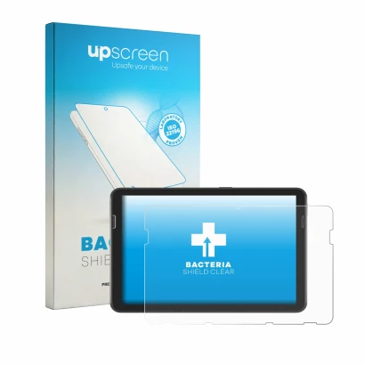Front side of a product packaging with the brand logo upscreen. Next to it is the device Zebra ET401 8" shown with the corresp