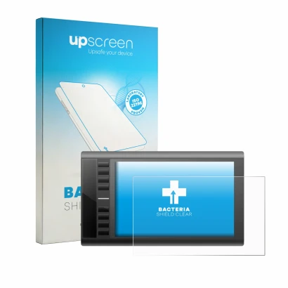 Front side of a product packaging with the brand logo upscreen. Next to it is the device Ugee M708 shown with the correspondin