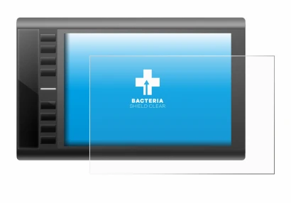 Image of the device Ugee M708 with a wide variety of screen protectors.