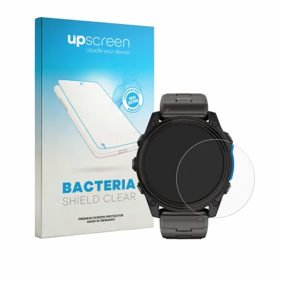 Front side of a product packaging with the brand logo upscreen. Next to it is the device Garmin D2 Mach 2 (51 mm) shown with t