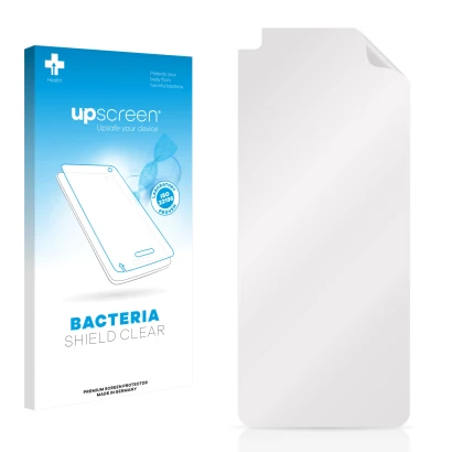 Front side of a product packaging with the brand logo upscreen. Next to it is the corresponding screen protector.