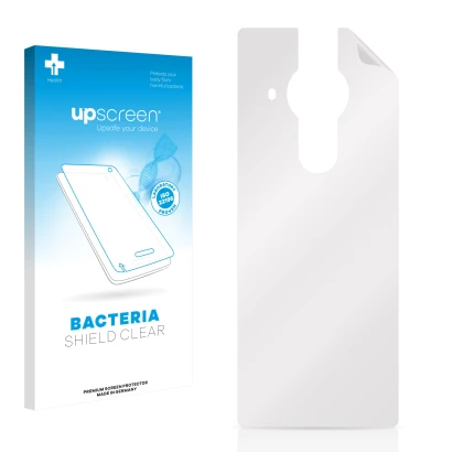 Front side of a product packaging with the brand logo upscreen. Next to it is the corresponding screen protector.