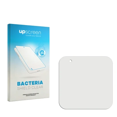 Front side of a product packaging with the brand logo upscreen. Next to it is the corresponding screen protector.