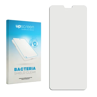 Front side of a product packaging with the brand logo upscreen. Next to it is the corresponding screen protector.