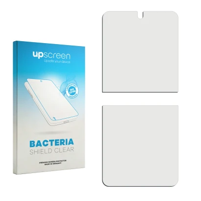 Front side of a product packaging with the brand logo upscreen. Next to it is the corresponding screen protector.