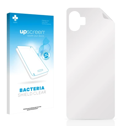 Front side of a product packaging with the brand logo upscreen. Next to it is the corresponding screen protector.