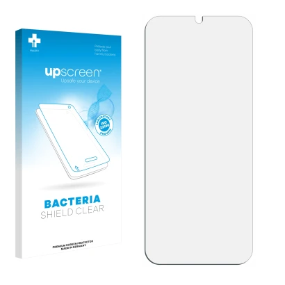 Front side of a product packaging with the brand logo upscreen. Next to it is the corresponding screen protector.