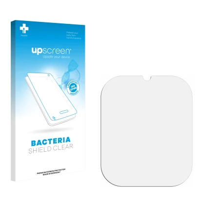 Front side of a product packaging with the brand logo upscreen. Next to it is the corresponding screen protector.