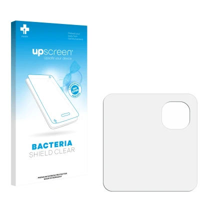 Front side of a product packaging with the brand logo upscreen. Next to it is the corresponding screen protector.