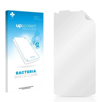 Front side of a product packaging with the brand logo upscreen. Next to it is the corresponding screen protector.