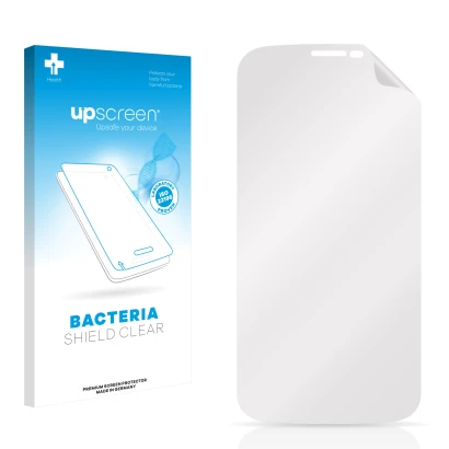 Front side of a product packaging with the brand logo upscreen. Next to it is the corresponding screen protector.
