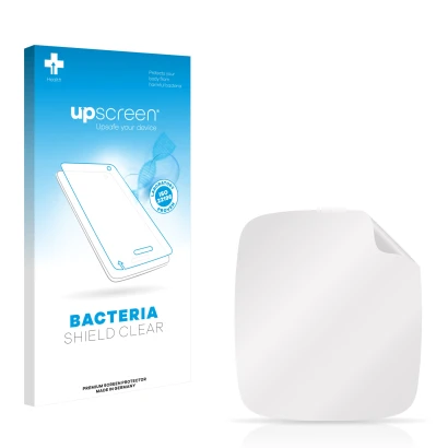 Front side of a product packaging with the brand logo upscreen. Next to it is the corresponding screen protector.