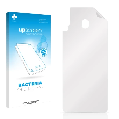 Front side of a product packaging with the brand logo upscreen. Next to it is the corresponding screen protector.