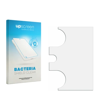 Front side of a product packaging with the brand logo upscreen. Next to it is the corresponding screen protector.