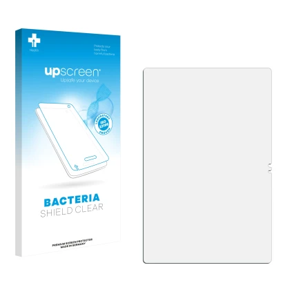 Front side of a product packaging with the brand logo upscreen. Next to it is the corresponding screen protector.