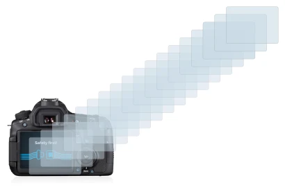 Image of the device Canon EOS 60D with a wide variety of screen protectors.