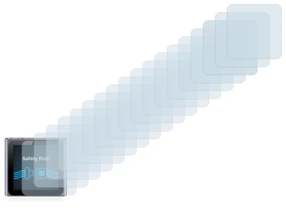 Image of the device Apple iPod nano 2011 (6th. Gen.) with a wide variety of screen protectors.