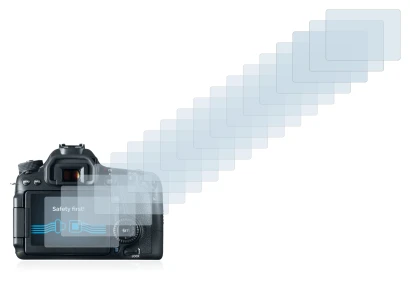 Image of the device Canon EOS 70D with a wide variety of screen protectors.