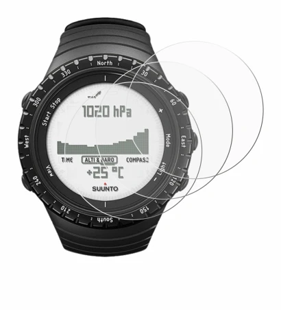 Image of the device Suunto Core Regular Black with a wide variety of screen protectors.