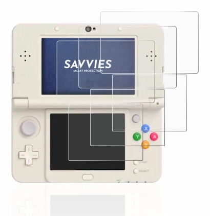 Image of the device Nintendo New 3DS with a wide variety of screen protectors.