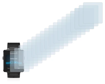 Image of the device Garmin vivoactive with a wide variety of screen protectors.