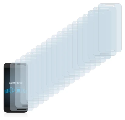 Image of the device Google Nexus 5X with a wide variety of screen protectors.