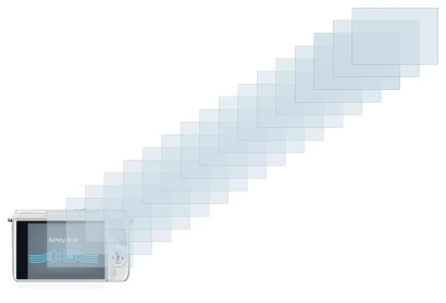 Image of the device Canon EOS M10 with a wide variety of screen protectors.