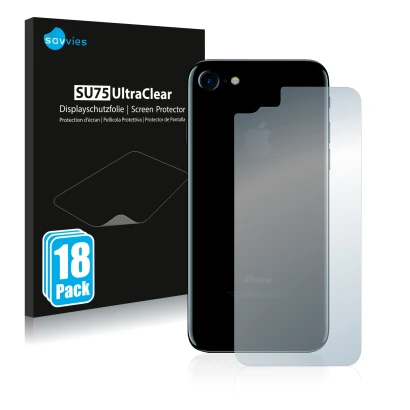 Front side of a product packaging with the brand logo Savvies. Next to it is the device Apple iPhone 7 Back (entire surface) s